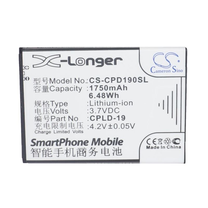 Li-ion Battery fits Coolpad,5895,5930,7295 3.7V, 1750mAh Mobile & SmartPhone Cameron Sino Technology Limited