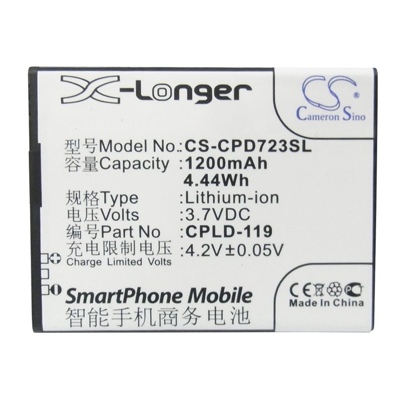 Li-ion Battery fits Coolpad,7232 3.7V, 1200mAh Mobile & SmartPhone Cameron Sino Technology Limited