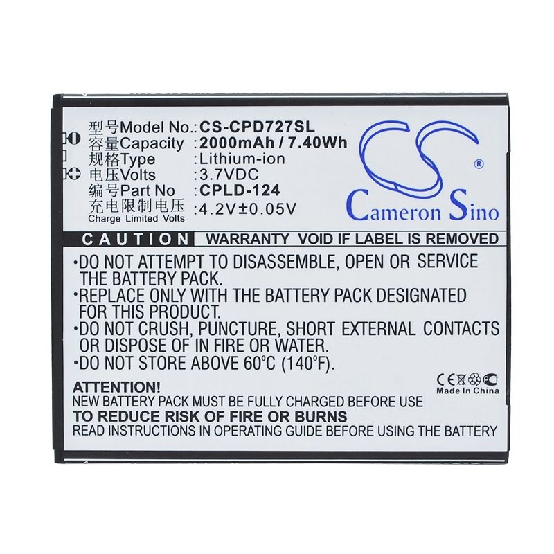 Li-ion Battery fits Coolpad,7275 3.7V, 2000mAh Communications Cameron Sino Technology Limited (Suspended)