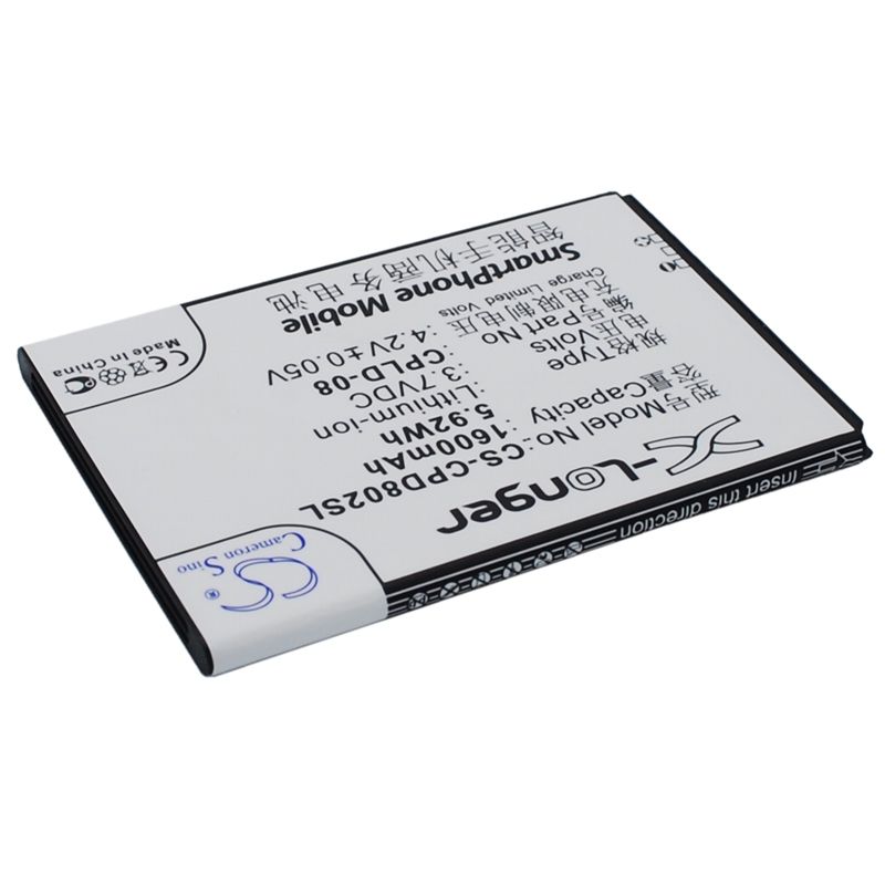 Li-ion Battery fits Coolpad,8020 3.7V, 1600mAh Communications Cameron Sino Technology Limited (Suspended)