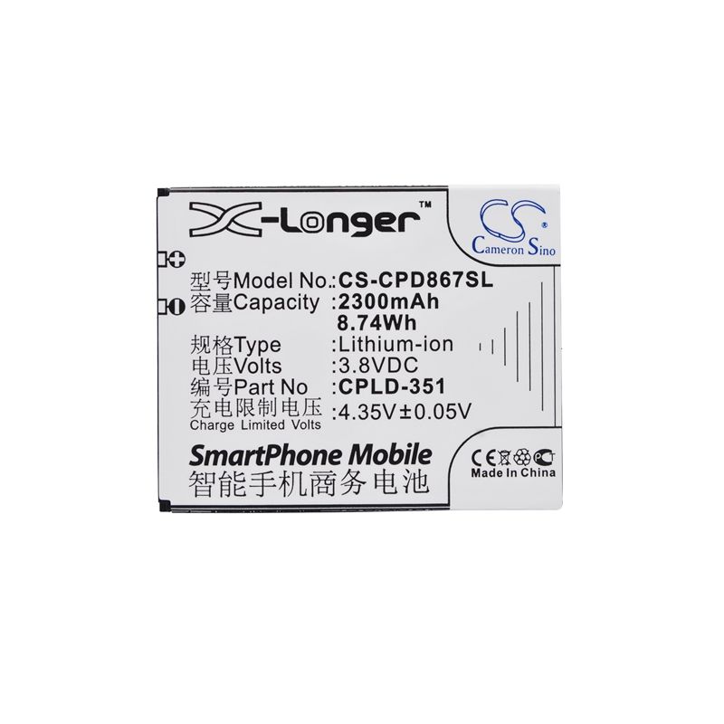 Li-ion Battery fits Coolpad,8675, 8675 hd 4g, f2 3.8V, 2300mAh Mobile & SmartPhone Cameron Sino Technology Limited