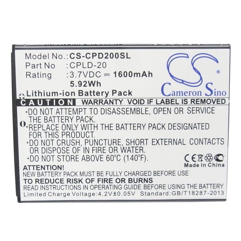 Li-ion Battery fits Coolpad,8730,8736,8920 3.7V, 1600mAh Communications Cameron Sino Technology Limited (Suspended)