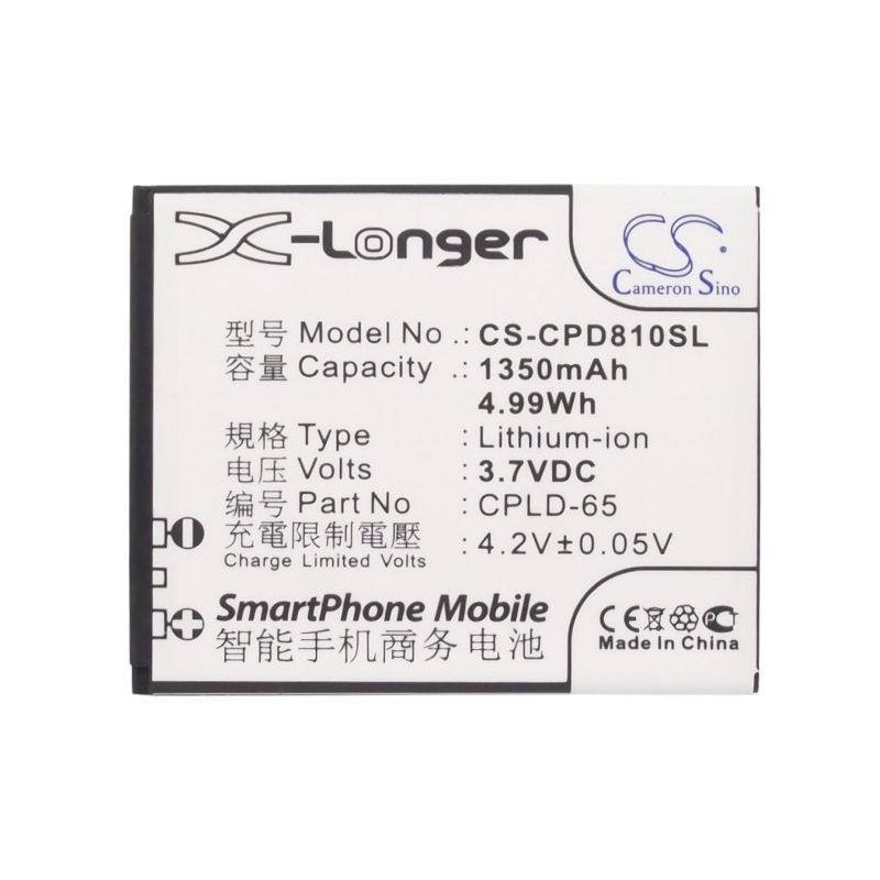 Li-ion Battery fits Coolpad,8810 3.7V, 1350mAh Mobile & SmartPhone Cameron Sino Technology Limited