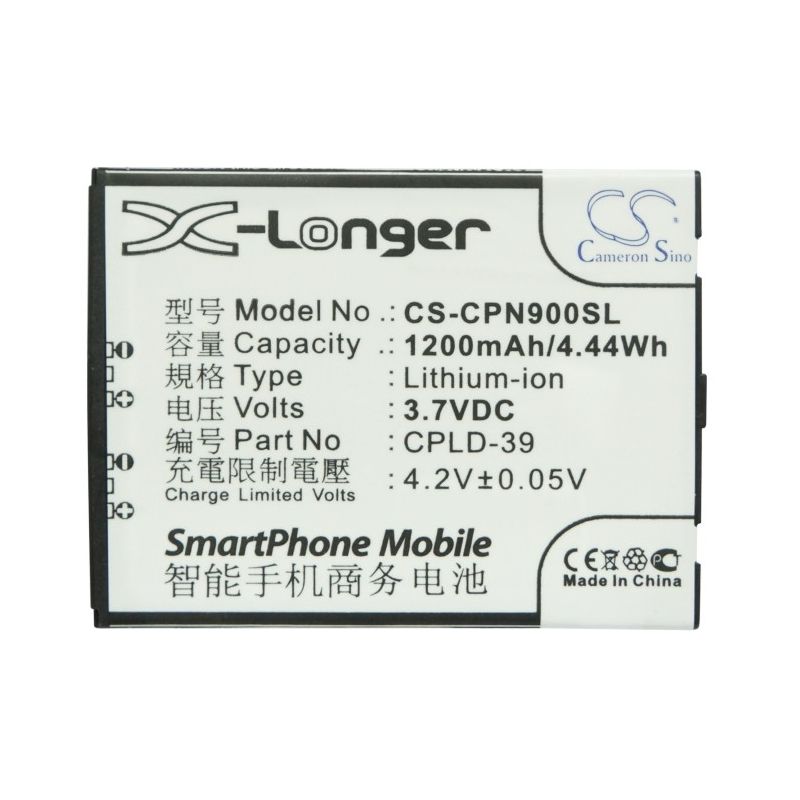Li-ion Battery fits Coolpad,8900,8910, n900s 3.7V, 1200mAh Mobile & SmartPhone Cameron Sino Technology Limited