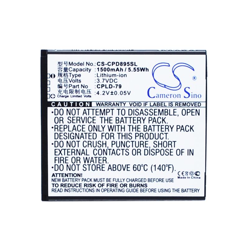 Li-ion Battery fits Coolpad,8950 3.7V, 1500mAh Communications Cameron Sino Technology Limited (Suspended)
