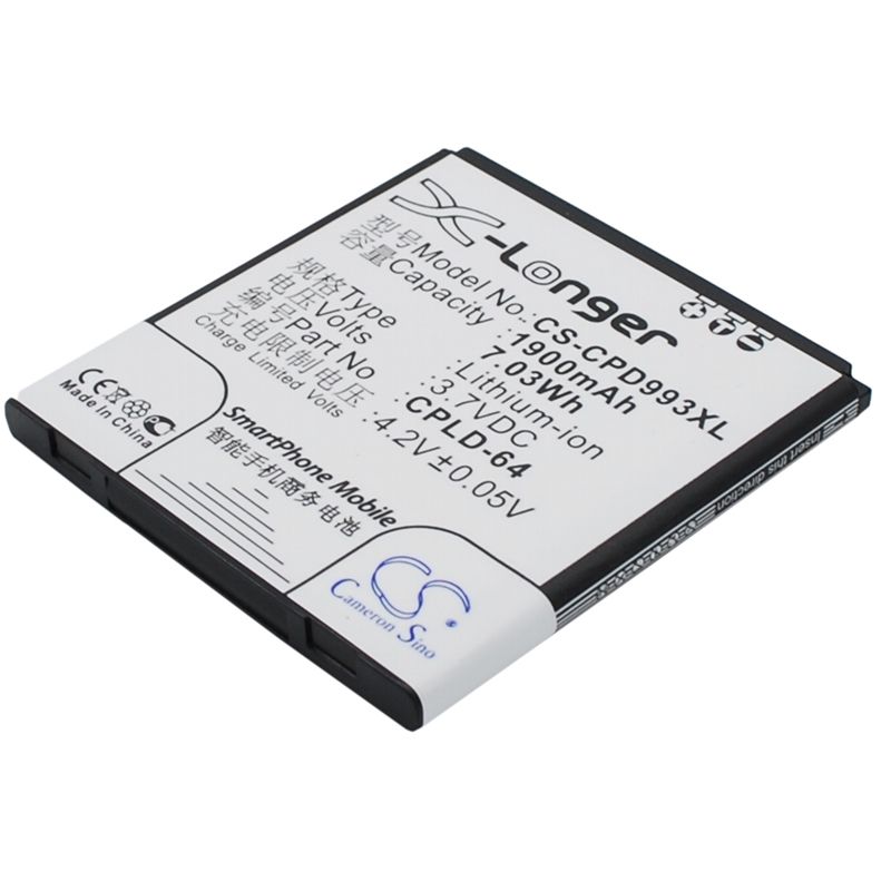 Li-ion Battery fits Coolpad,9930, w702 3.7V, 1900mAh Mobile & SmartPhone Cameron Sino Technology Limited