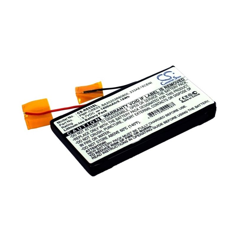 Li-ion Battery fits Creative, Dap-hdd004, Labs Nomad Jukebox Zen, 3.7V, 1400mAh Computer Cameron Sino Technology Limited (Suspended)