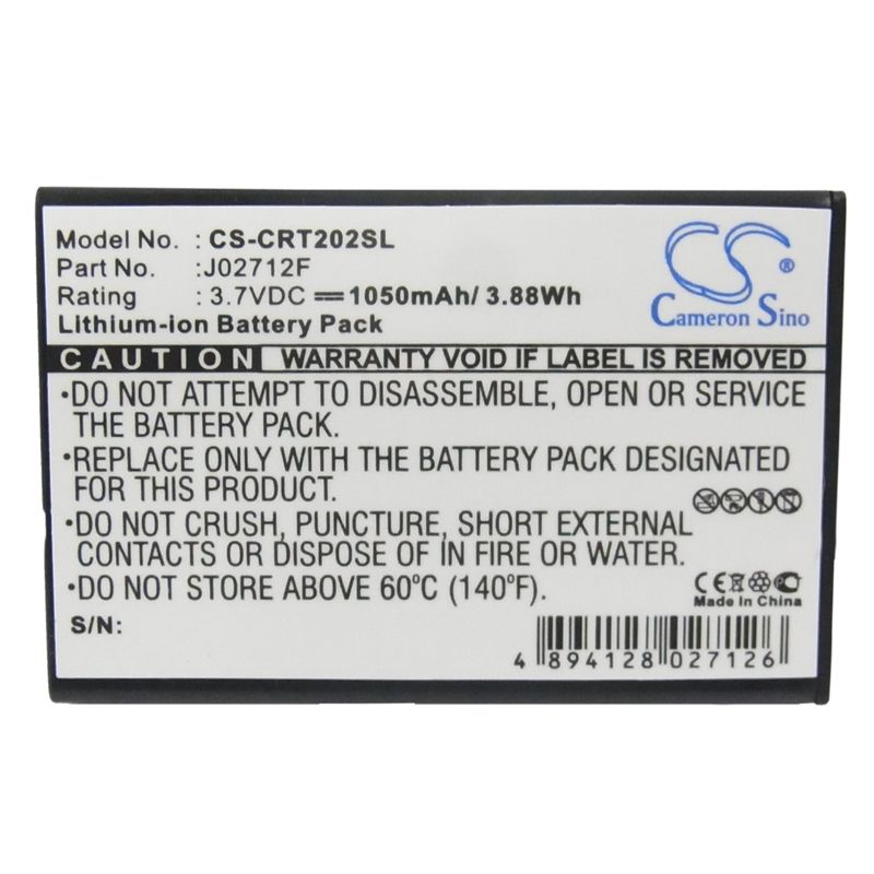 Li-ion Battery fits Creative, Vado Hd 3.7V, 1050mAh Media Player Cameron Sino Technology Limited