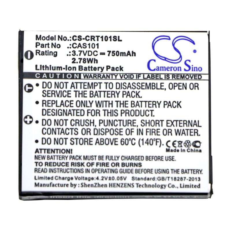 Li-ion Battery fits Creative, Vado, Vado Pocket Hd, Vado Video Cam 3.7V, 750mAh Media Player Cameron Sino Technology Limited