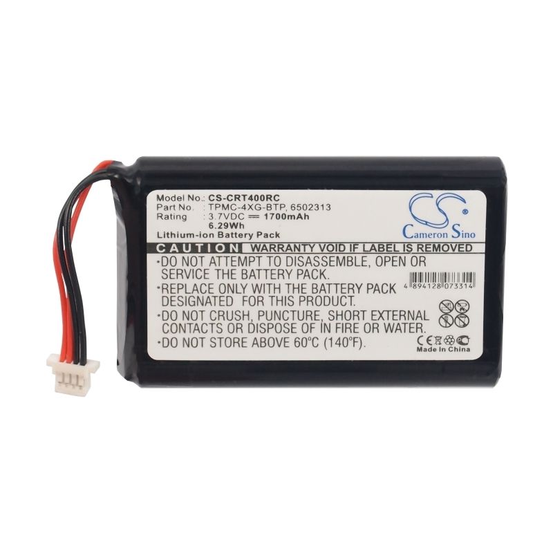 Li-ion Battery Fits Crestron, A0356, Tpmc-4xg, Tpmc-4xg Touchpanel 3.7v, 1700mah Remote Control Cameron Sino Technology Limited