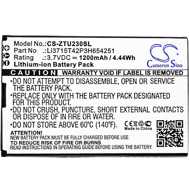 Li-ion Battery Fits Cricket, Groove, X501, Medion 3.7v, 1200mah Hotspot Cameron Sino Technology Limited