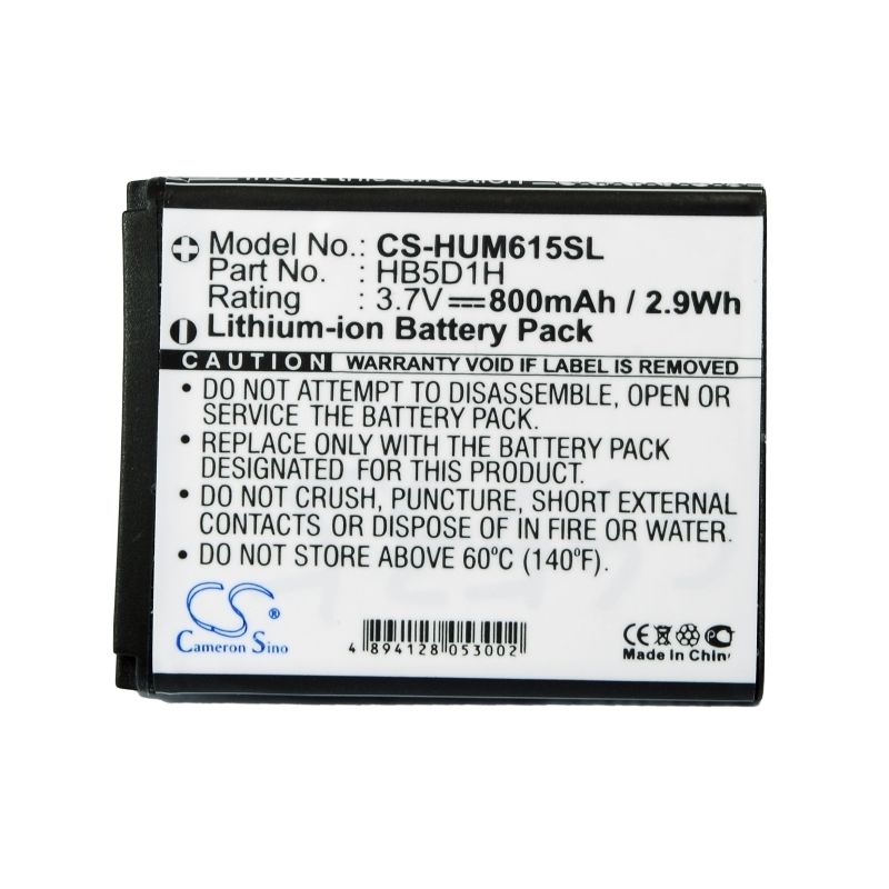 Li-ion Battery fits Cricket, m615, pillar, huawei 3.7V, 800mAh Mobile & SmartPhone Cameron Sino Technology Limited