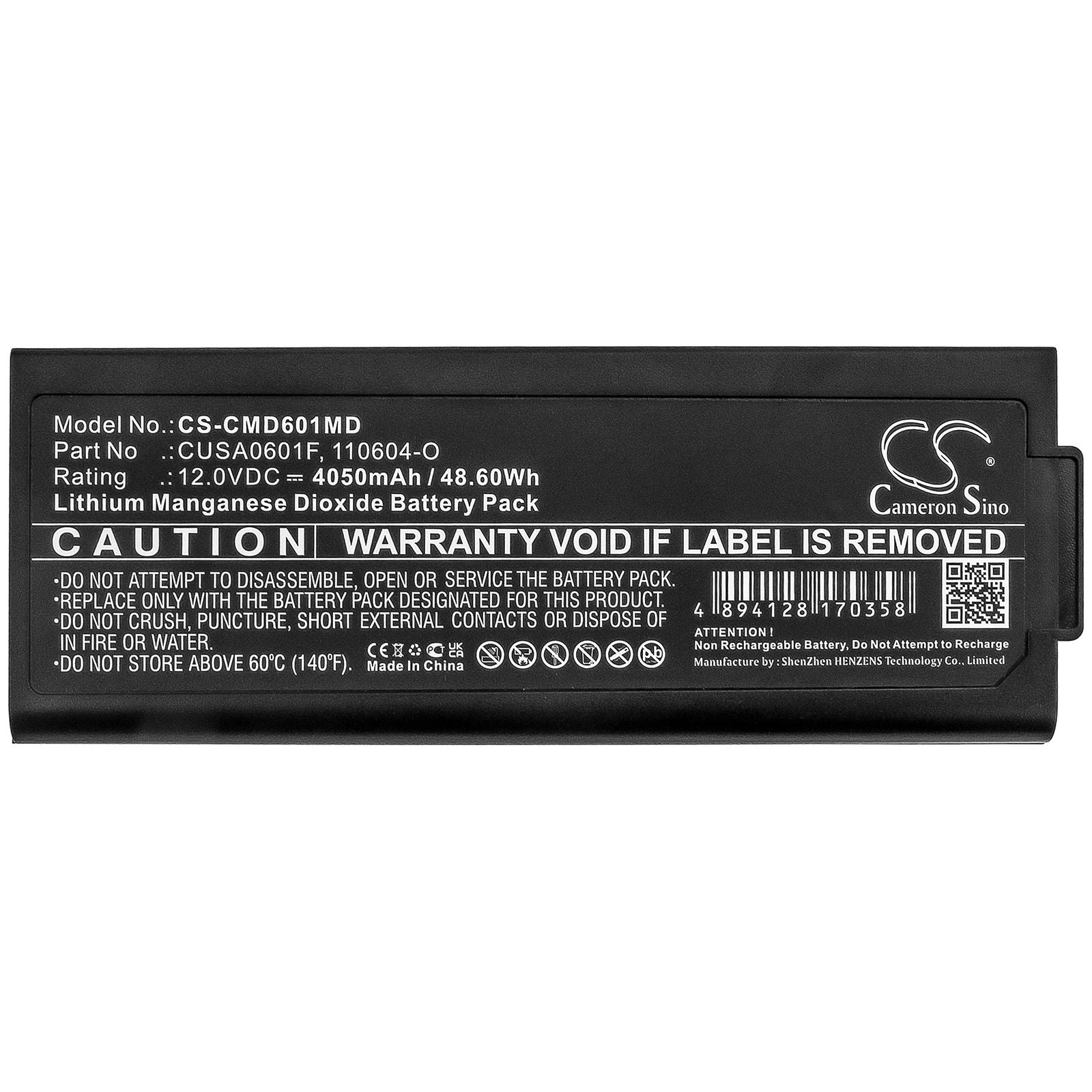Li-ion Battery fits Cu Medical, Defibrillator I-pad, Ipad Sp1, I-pad Sp1 Defibrillator 12.0V, 4050mAh Medical Cameron Sino Technology Limited