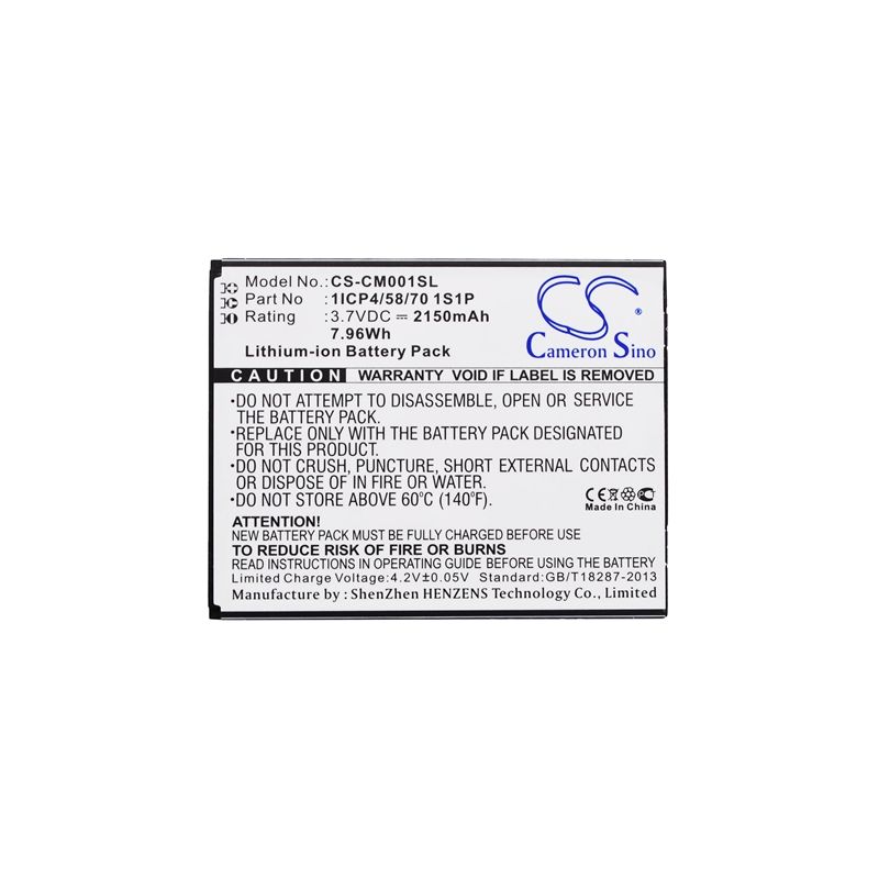 Li-ion Battery fits Custom Battery Pack, 1icp4/58/70 1s1p 3.7V, 2150mAh Battery Pack Cameron Sino Technology Limited