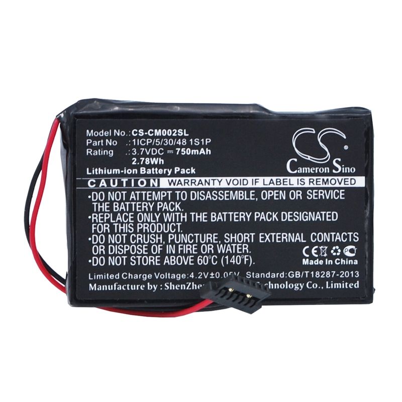 Li-ion Battery fits Custom Battery Pack, 1icp/5/30/48 1s1p 3.7V, 750mAh Battery Pack Cameron Sino Technology Limited