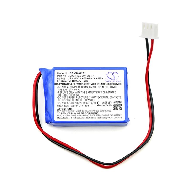 Li-ion Battery fits Custom Battery Pack, 2icp/10/30/44 2s1p 7.4V, 600mAh Battery Pack Cameron Sino Technology Limited