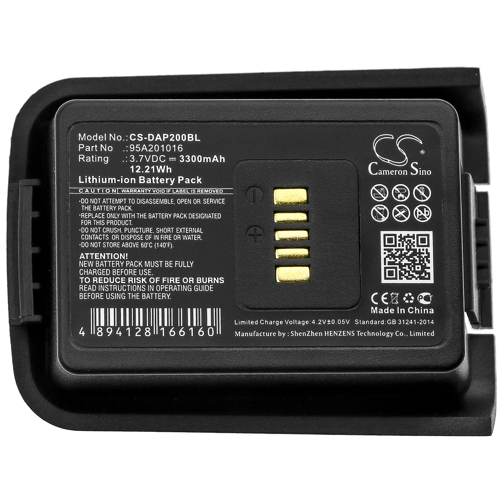 Li-ion Battery fits Datalogic, 950401003, P20, P20-1001 3.7V, 3300mAh Barcode Scanner Cameron Sino Technology Limited