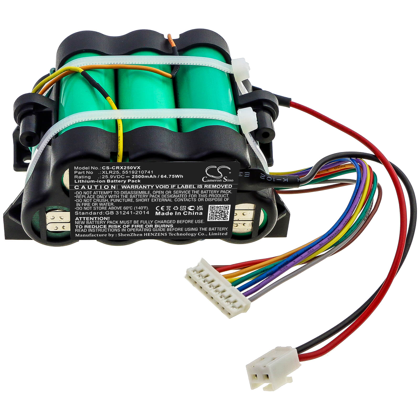 Li-ion Battery fits De Longhi, Colombina Xlr25le.gy, Colombina Xlr25lm.bl, Colombina Xlr25lm.gy 25.9V, 2500mAh Vacuum Cameron Sino Technology Limited