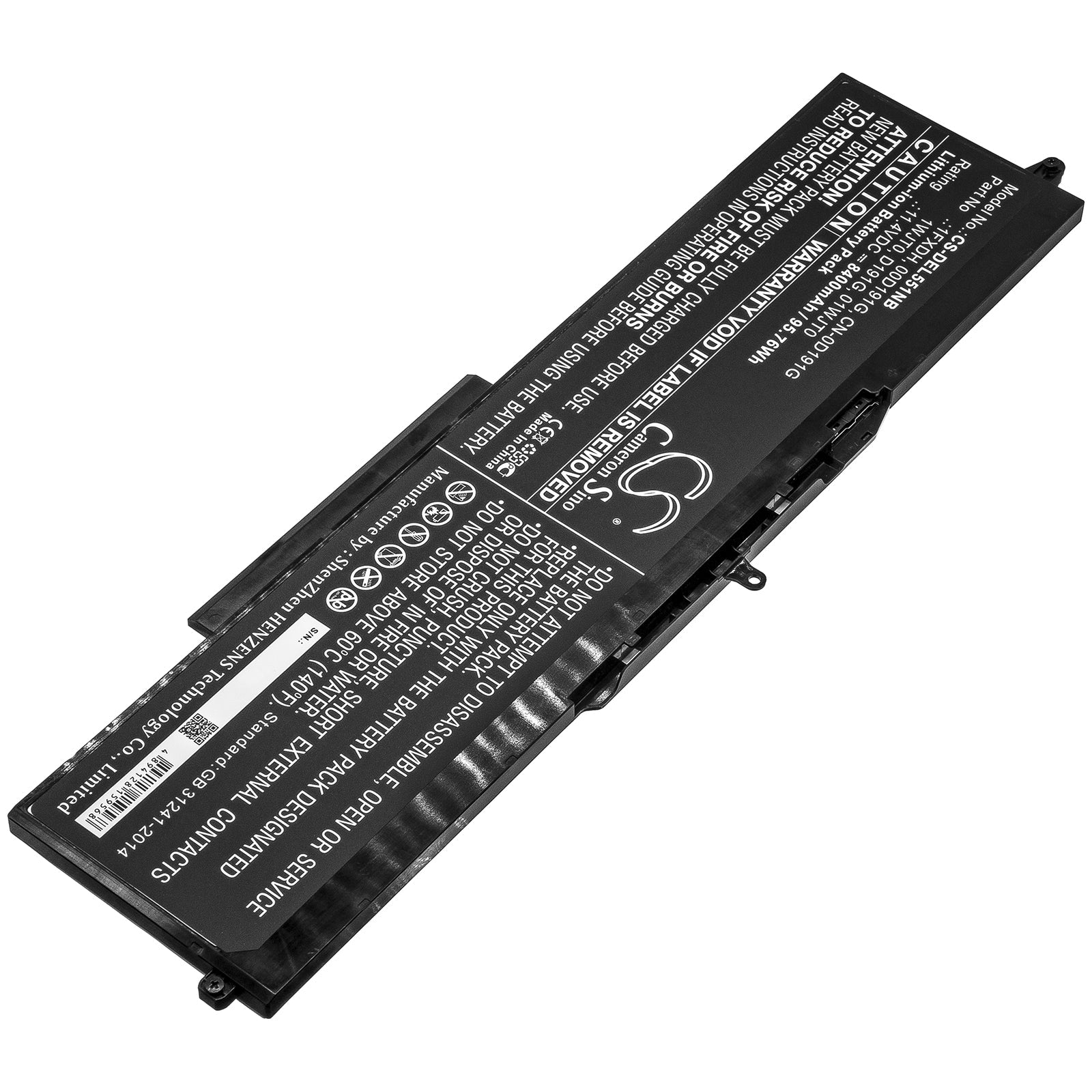 Li-ion Battery fits Dell, 01wjt0, 0d191g, 1fxdh, 1wjt0, Cn-0d191g, D191g 11.4V, 8400mAh Notebook & Laptop Cameron Sino Technology Limited