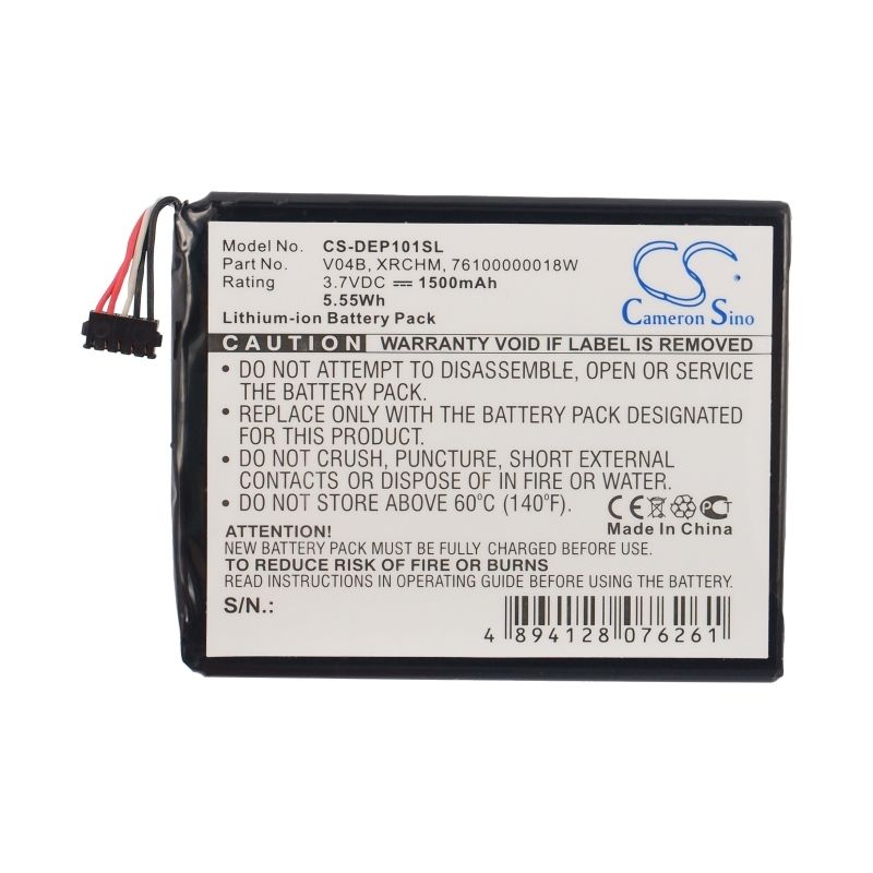 Li-ion Battery fits Dell, 101dl, D43, Streak Pro 3.7V, 1500mAh Computer Cameron Sino Technology Limited (Suspended)
