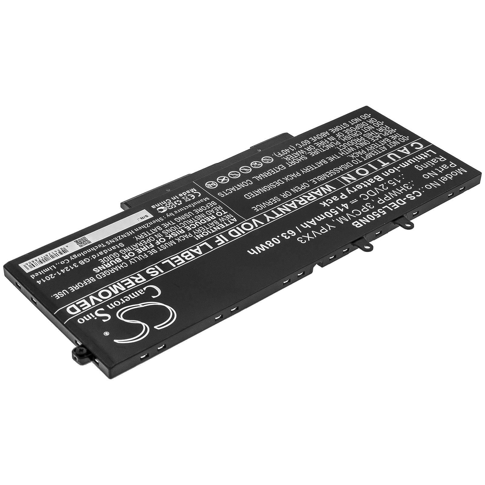 Li-ion Battery fits Dell, 3hwpp, 3pcvm, Ypvx3 15.2V, 4150mAh Notebook & Laptop Cameron Sino Technology Limited