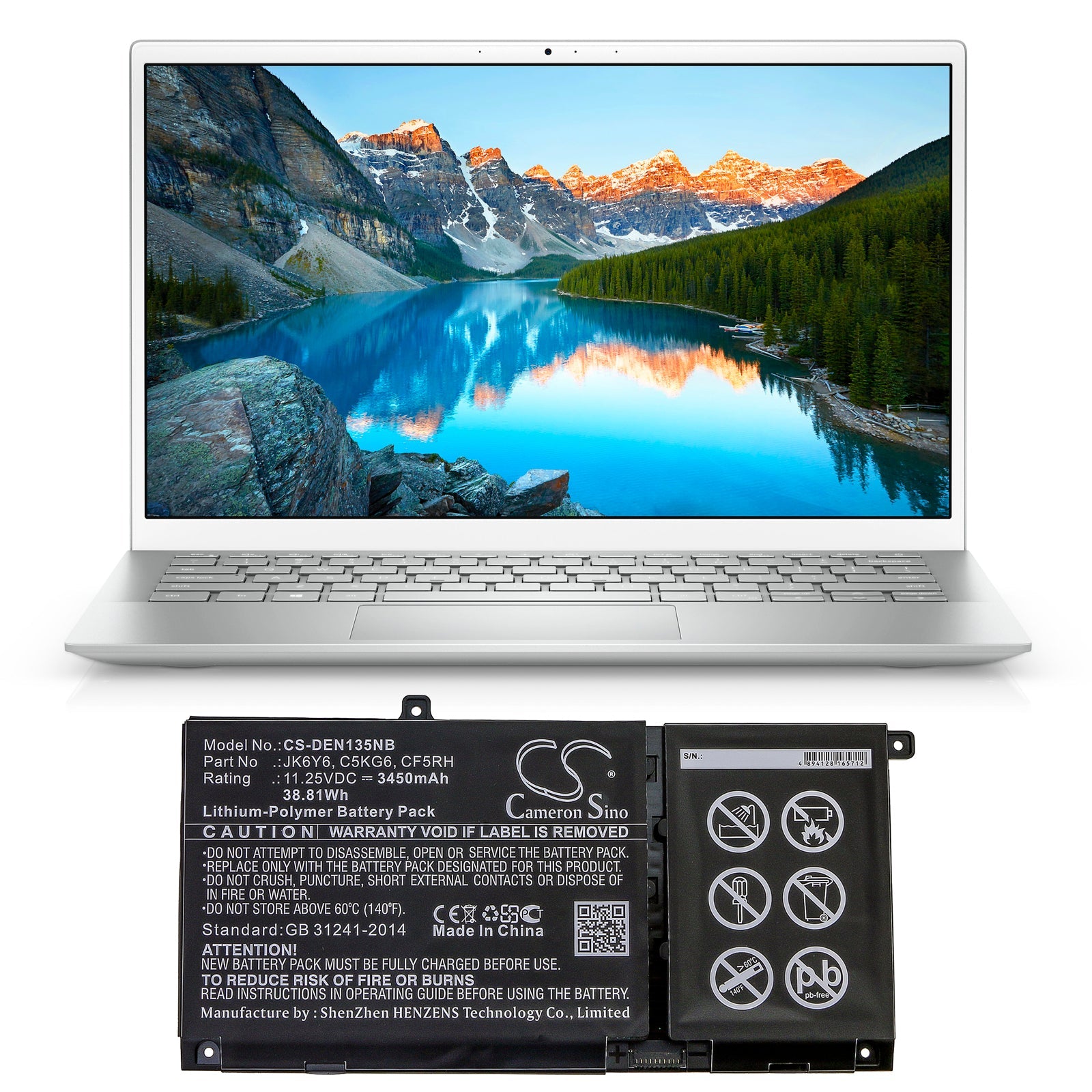 Li-ion Battery fits Dell, Chromebook 13 3380, Chromebook 13 3380-6txj4, Chromebook 13 3380-7tfg4h 7.6V, 7200mAh Notebook & Laptop Cameron Sino Technology Limited