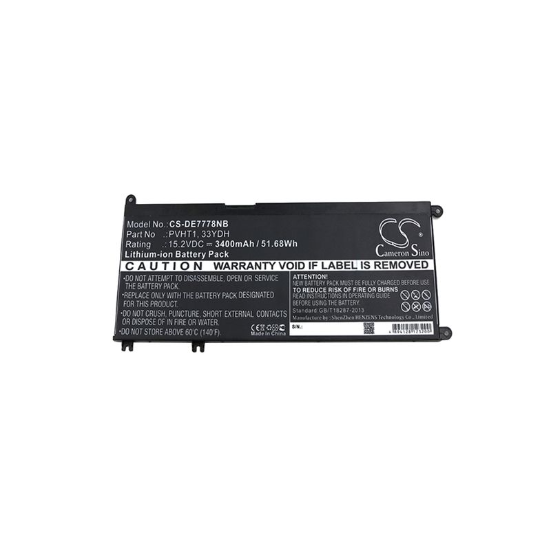 Li-ion Battery Fits Dell, Dncwscb6106b, I7778-0026gry, Inspiron 17 7000 15.2v, 3400mah Notebook & Laptop Cameron Sino Technology Limited
