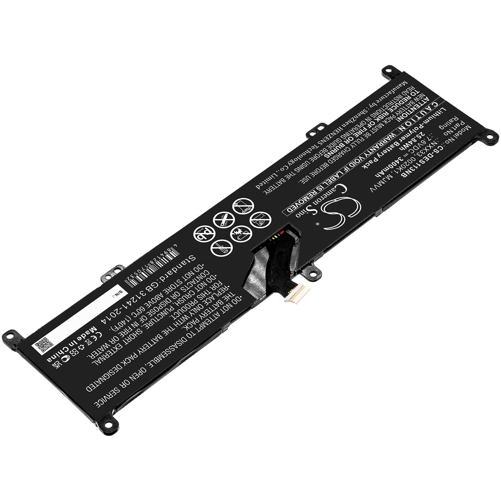 Li-ion Battery fits Dell, Inspiron 11 3195 2-in-1 7.6V, 3400mAh Notebook & Laptop Cameron Sino Technology Limited