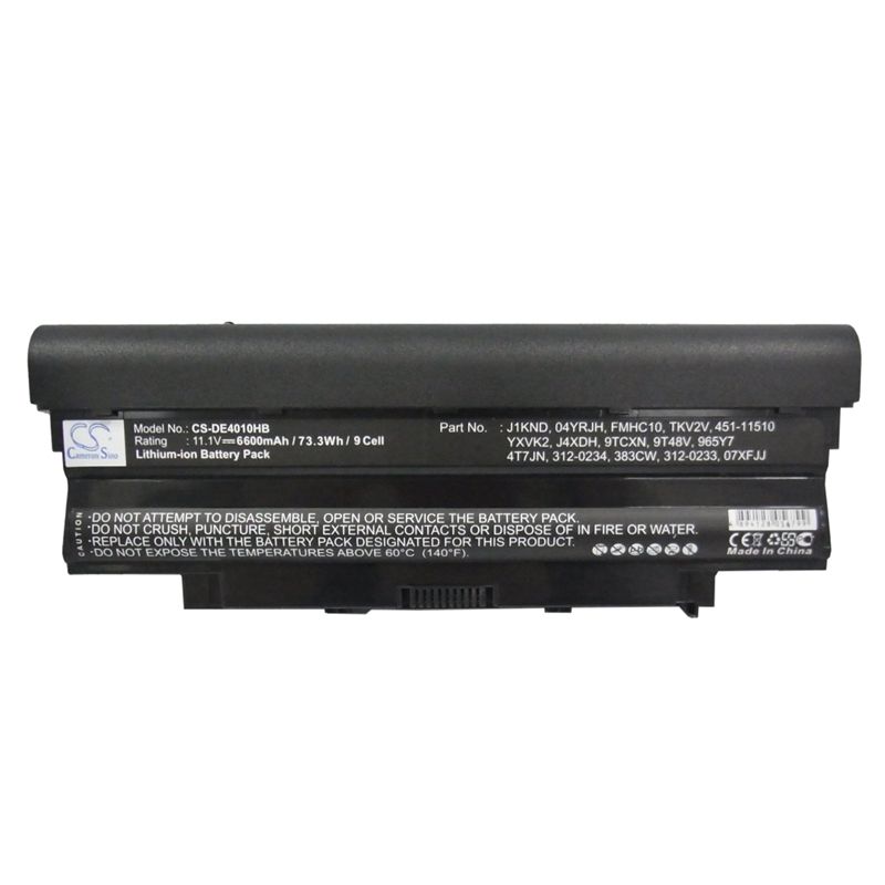 Li-ion Battery fits Dell, inspiron 13r, inspiron 13r 3010-d330, inspiron 13r 3010-d370hk 11.1V, 6600mAh Notebook & Laptop Cameron Sino Technology Limited