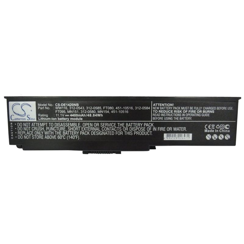 Li-ion Battery fits Dell, inspiron 1420, vostro 1400 11.1V, 4400mAh Computer Cameron Sino Technology Limited (Suspended)