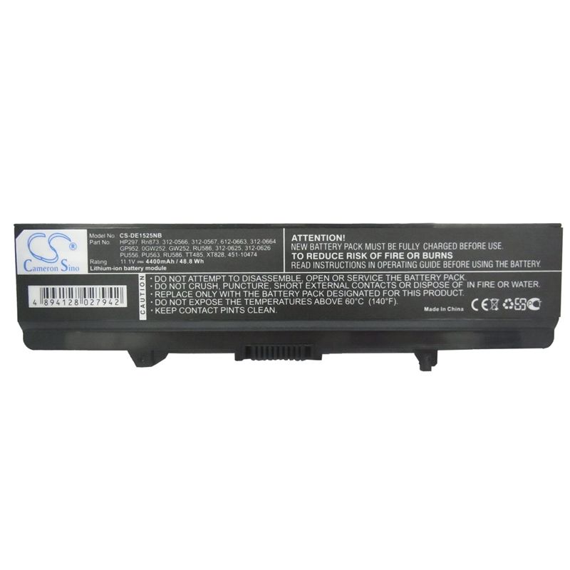 Li-ion Battery Fits Dell, Inspiron 1525, Inspiron 1526, Inspiron 1545 11.1v, 4400mah Notebook & Laptop Cameron Sino Technology Limited