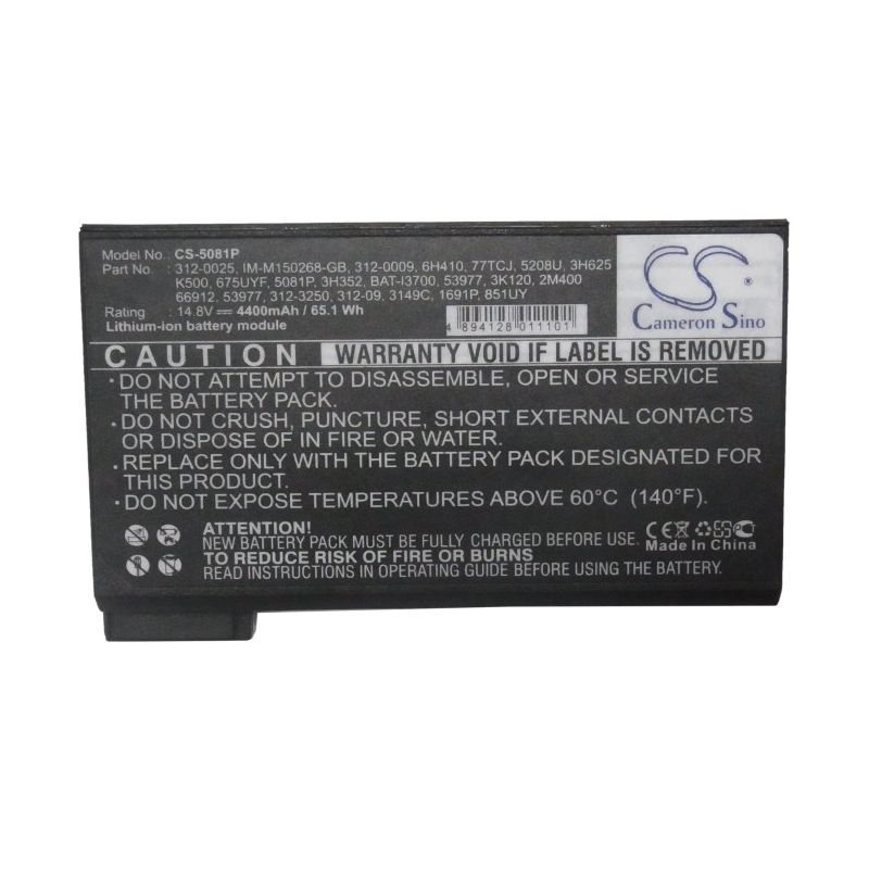 Li-ion Battery Fits Dell, Inspiron 2500 C700, Inspiron 2500 C800, Inspiron 2500 C900 14.8v, 4400mah Notebook & Laptop Cameron Sino Technology Limited