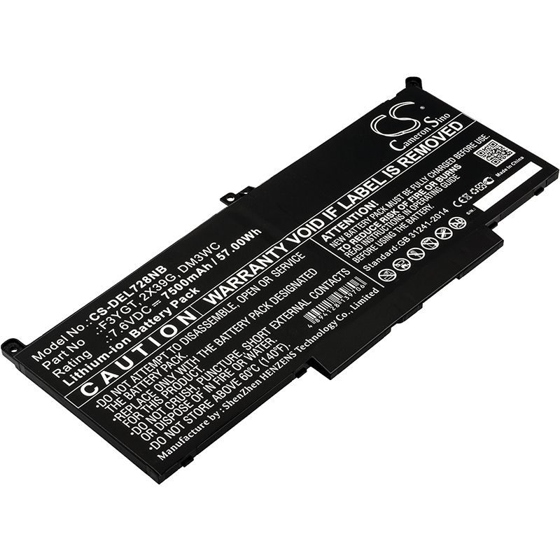Li-ion Battery Fits Dell, Latitude 12 7000, Latitude 12 7290, Latitude 13 7000 7390 7.6v, 7500mah Notebook & Laptop Cameron Sino Technology Limited