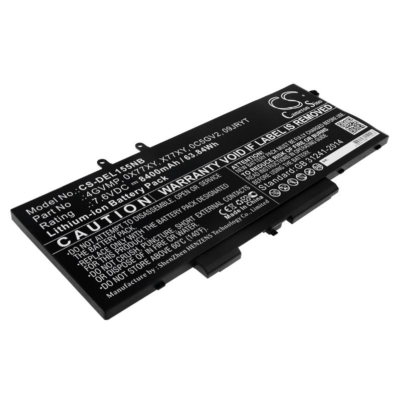 Li-ion Battery fits Dell, Latitude 14 5400, Latitude 14 5500 7.6V, 8400mAh Notebook & Laptop Cameron Sino Technology Limited