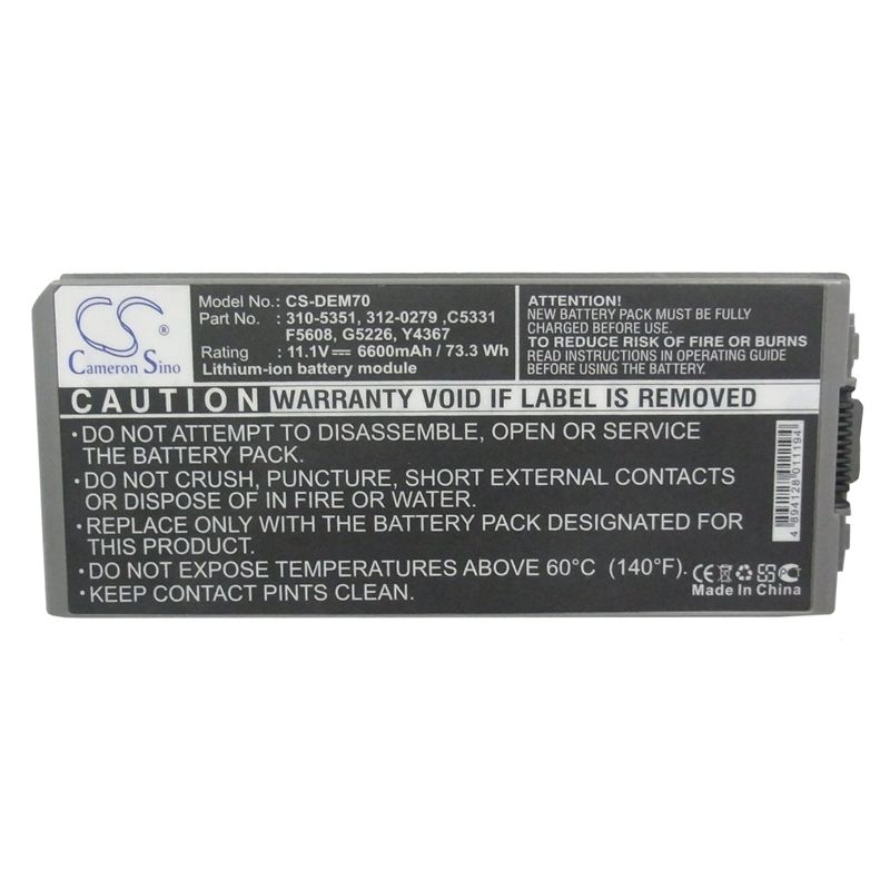 Li-ion Battery fits Dell, latitude D810, precision M70 11.1V, 4400mAh Notebook & Laptop Cameron Sino Technology Limited