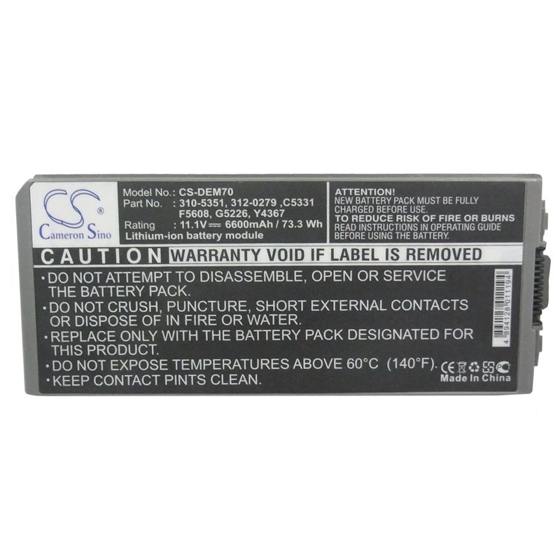 Li-ion Battery Fits Dell, Latitude D810, Precision M70 11.1v, 6600mah Computer Cameron Sino Technology Limited (Suspended)