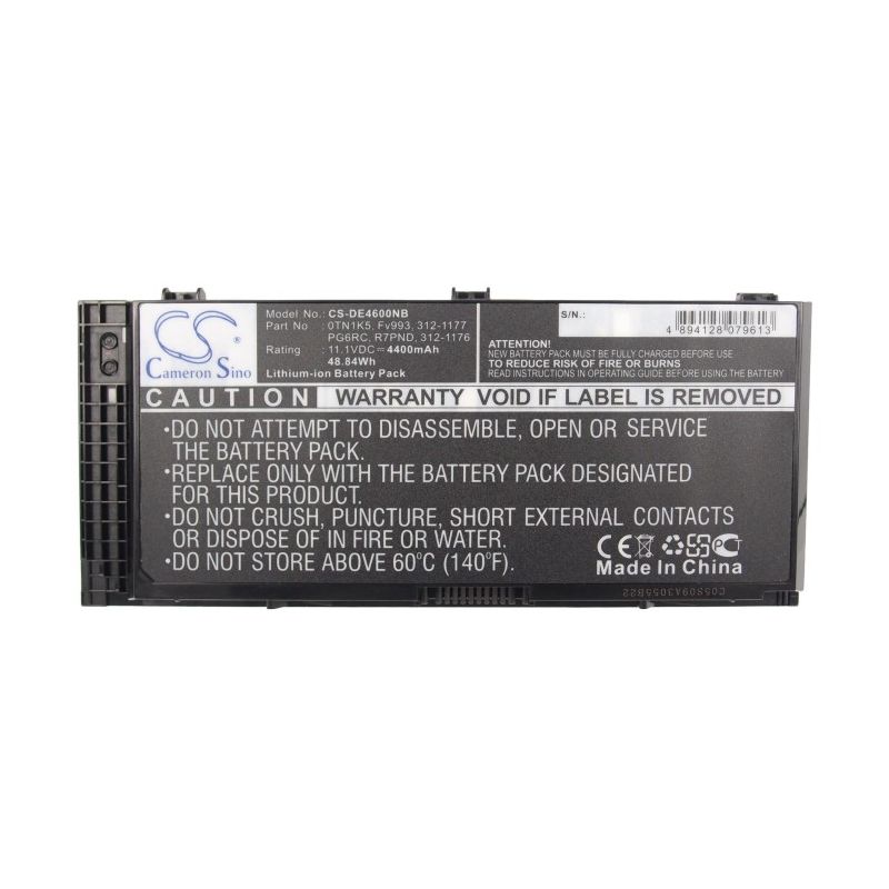 Li-ion Battery Fits Dell, Precision M4600, Precision M4700, Precision M6600 11.1v, 4400mah Notebook & Laptop Cameron Sino Technology Limited
