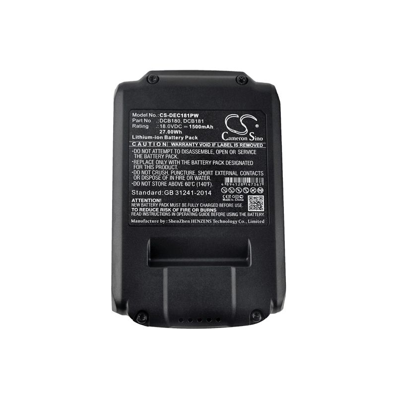 Li-ion Battery fits Dewalt, Cl3.c18s, Dcd740 18.0V, 1500mAh Power Tools Cameron Sino Technology Limited