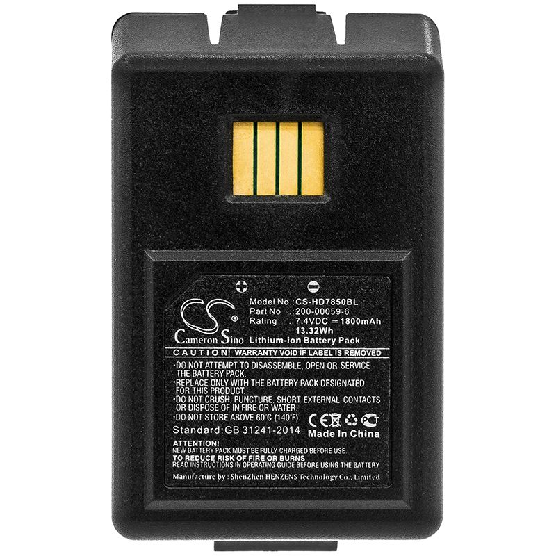 Li-ion Battery fits Dolphin, 7850, Handheld 7.4V, 1800mAh Barcode Scanner Cameron Sino Technology Limited