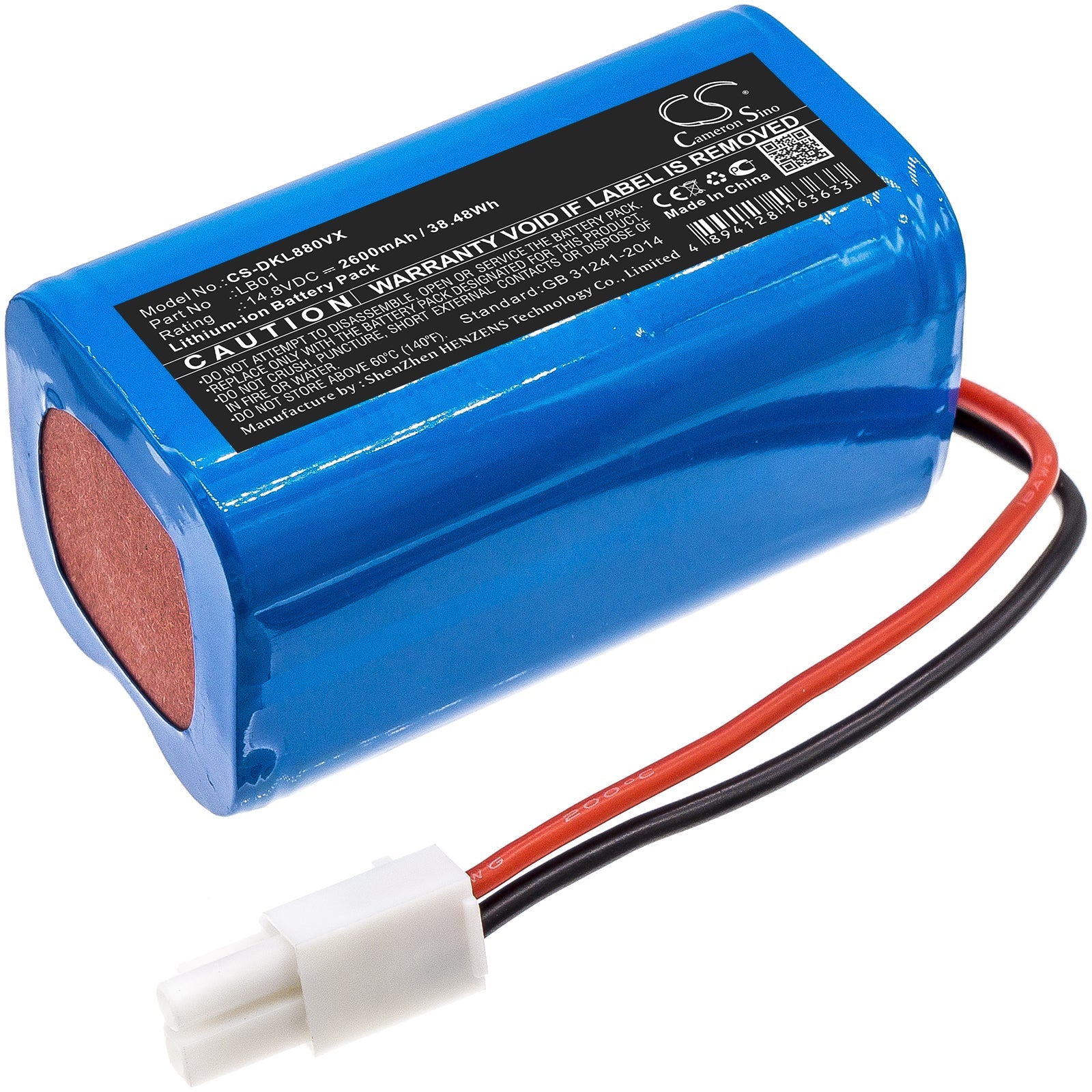 Li-ion Battery fits Donkey, Dl880 14.8V, 2600mAh Vacuum Cameron Sino Technology Limited