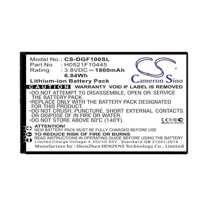 Li-ion Battery fits Doogee, f1 3.8V, 1800mAh Mobile & SmartPhone Cameron Sino Technology Limited