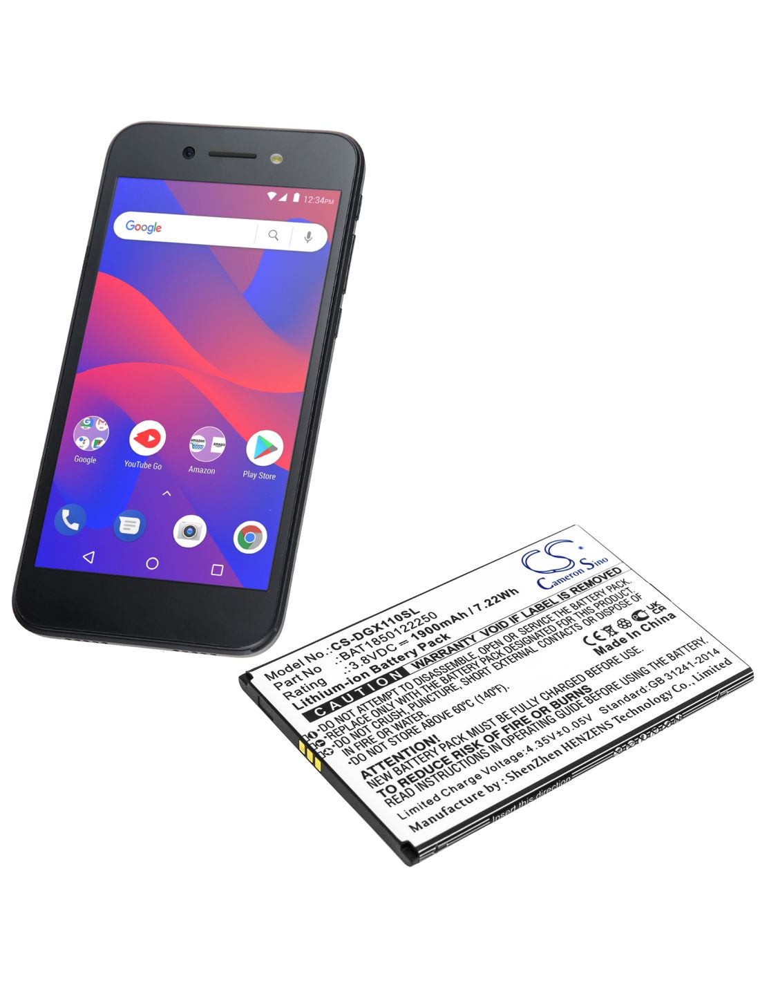 Li-ion Battery fits Doogee, X11 3.8V, 1900mAh Mobile & SmartPhone Cameron Sino Technology Limited