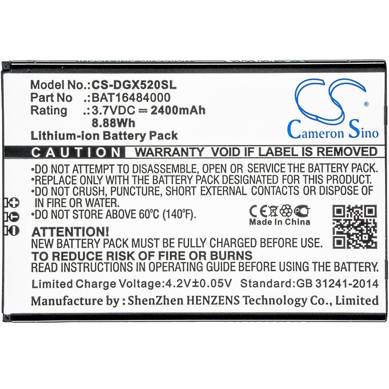 Li-ion Battery fits Doogee, x5 max pro 3.7V, 2400mAh Mobile & SmartPhone Cameron Sino Technology Limited