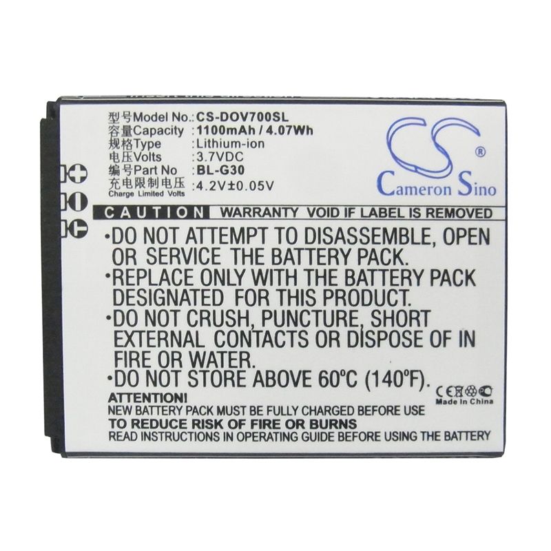 Li-ion Battery fits Doov, d7, ieva d7 3.7V, 1100mAh Communications Cameron Sino Technology Limited (Suspended)