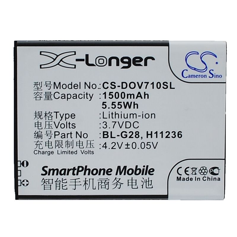 Li-ion Battery fits Doov, d710, ieva d710, haier 3.7V, 1500mAh Mobile & SmartPhone Cameron Sino Technology Limited
