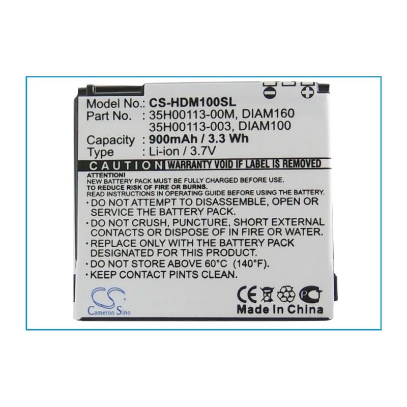 Li-ion Battery fits Dopod, s900, touch diamond, htc 3.7V, 900mAh Communications Cameron Sino Technology Limited (Suspended)