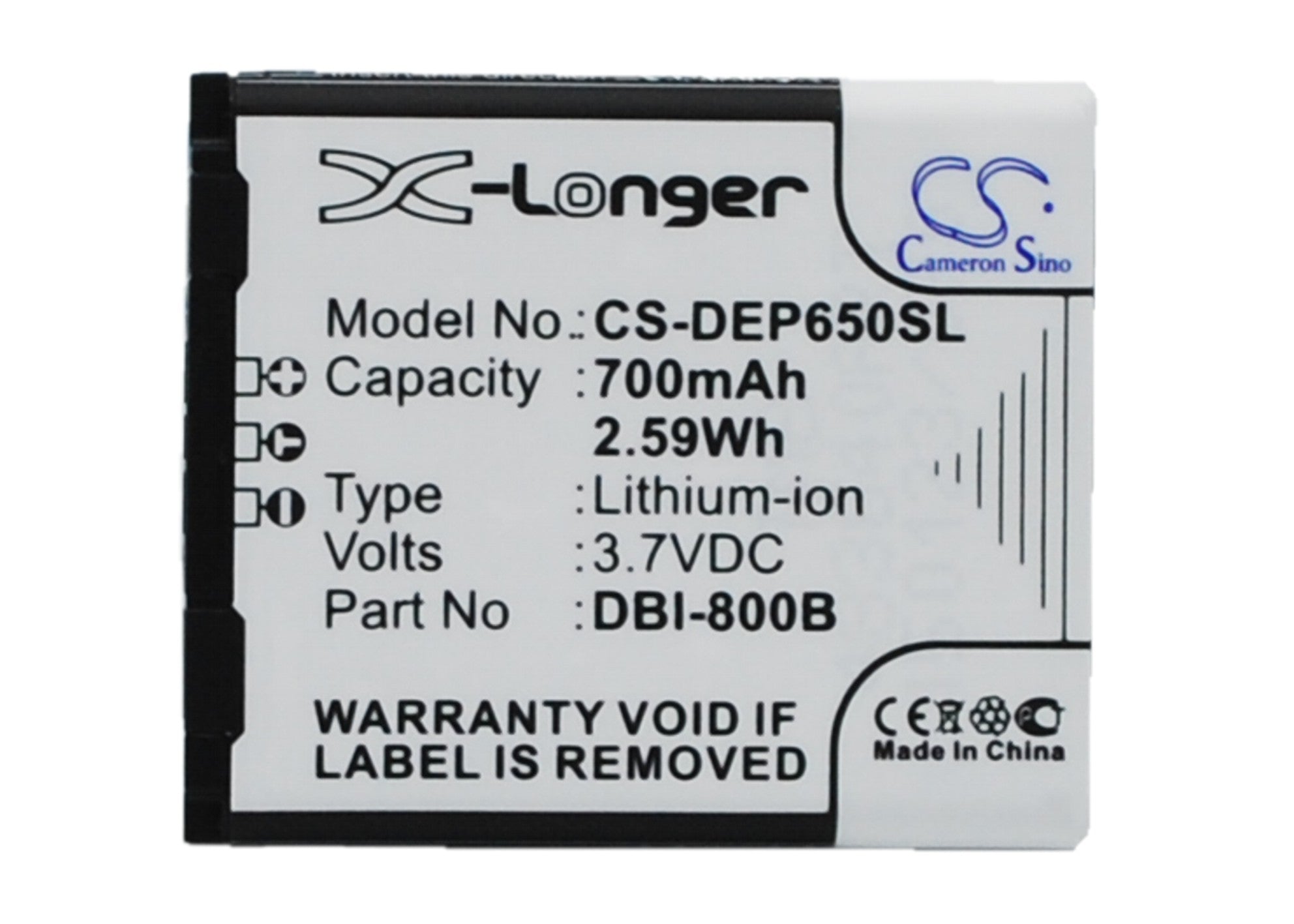 Li-ion Battery fits Doro, Liberto 650, Secure 580 3.7V, 700mAh Mobile & SmartPhone Cameron Sino Technology Limited