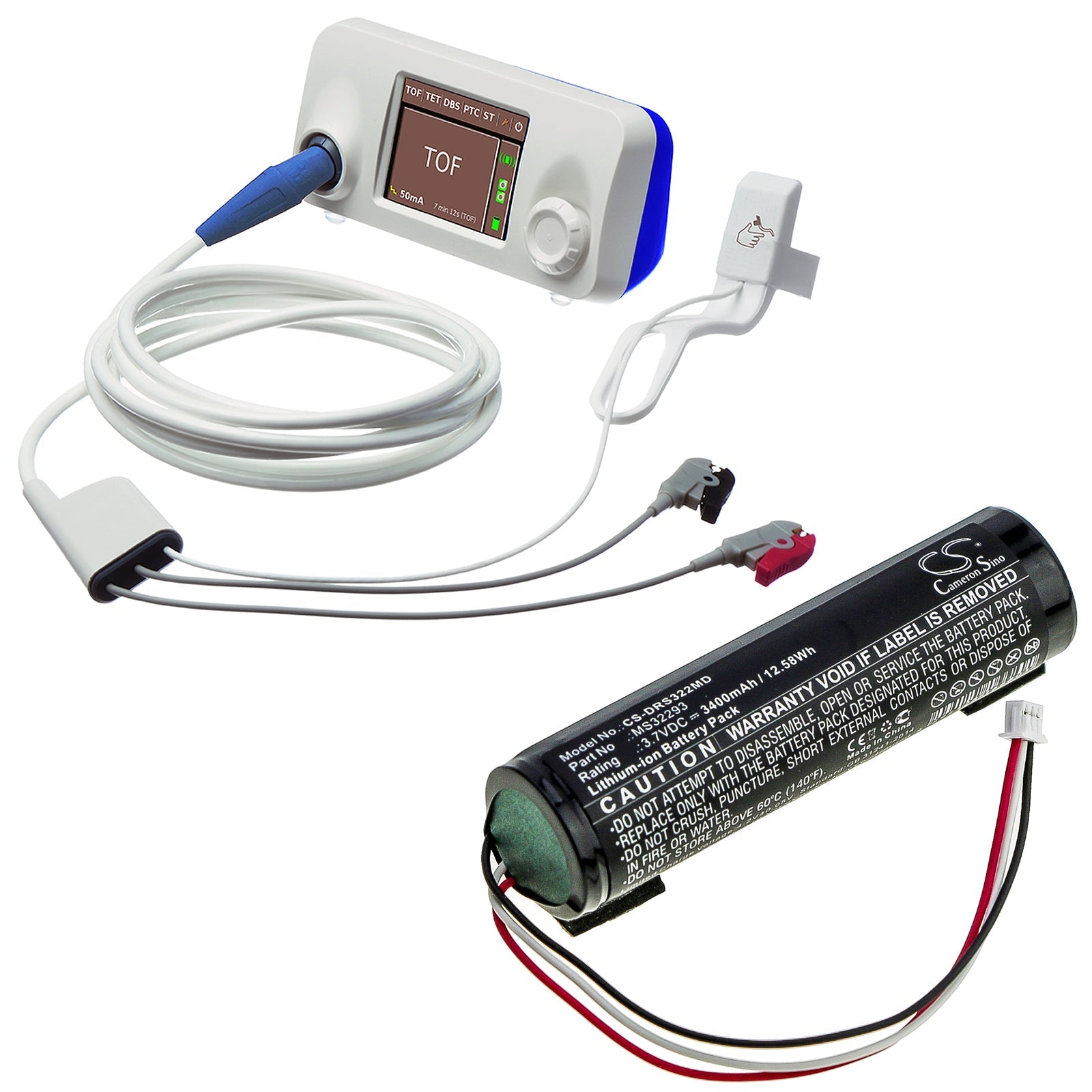 Li-ion Battery fits Drager, Tofscan Monitor, Tofscan Nmt Monito 3.7V, 3400mAh Medical Cameron Sino Technology Limited