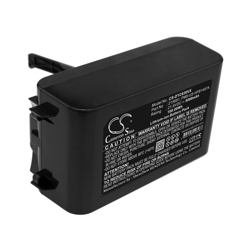 Li-ion Battery fits Dyson, Sv10, V8 21.6V, 5000mAh Vacuum Cameron Sino Technology Limited