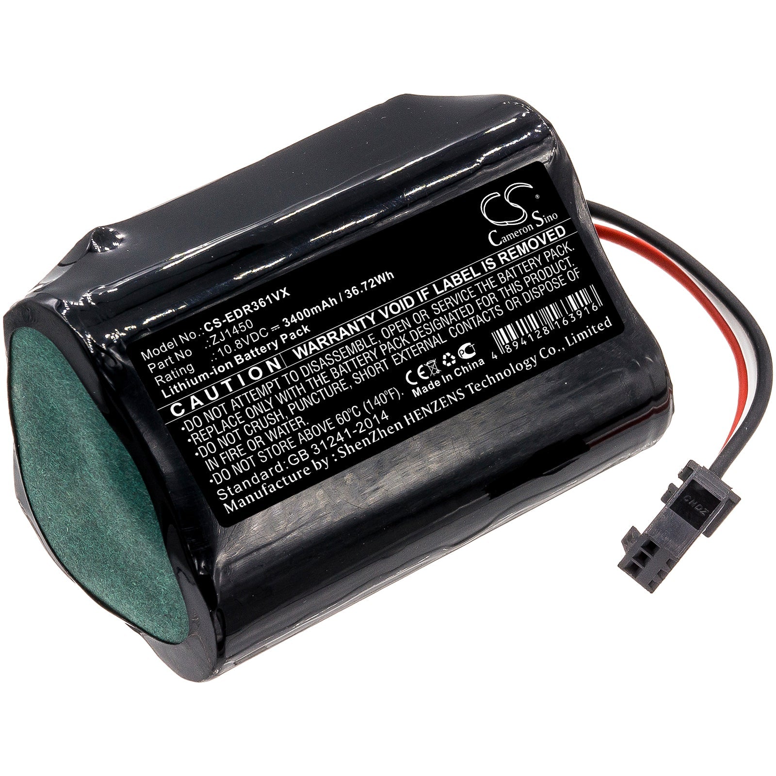 Li-ion Battery fits Ecovacs, D36a, D36b 10.8V, 3400mAh Vacuum Cameron Sino Technology Limited